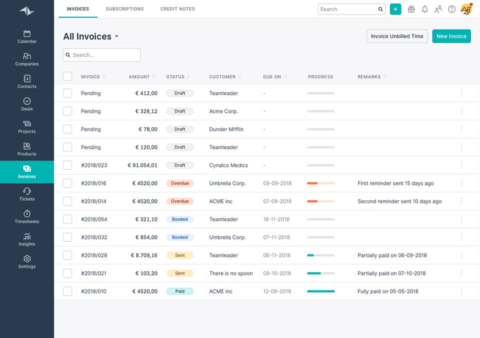 Teamleader screenshot 1