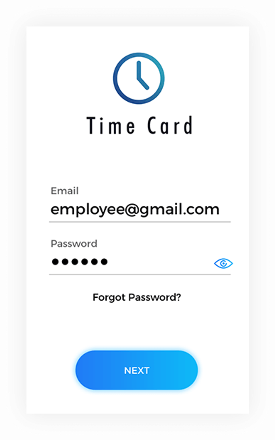 Time Card Screenshots