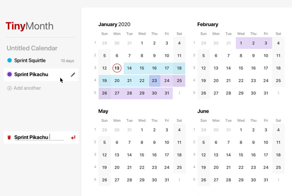 TinyMonth screenshot 1