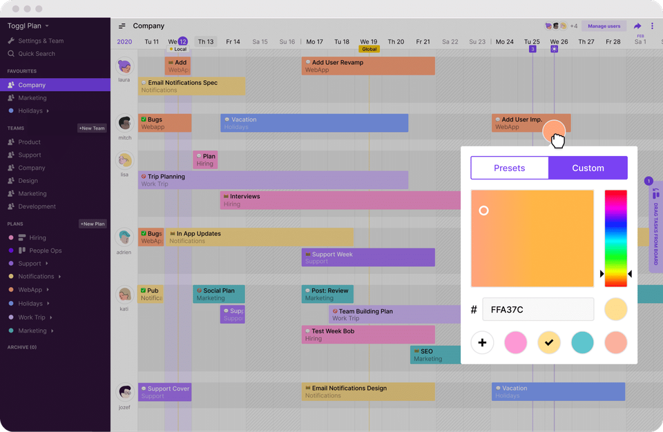Toggl Plan screenshot 2