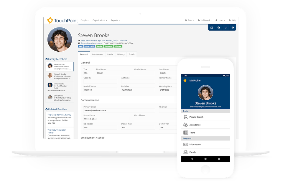 TouchPoint Church Management Software screenshot 1
