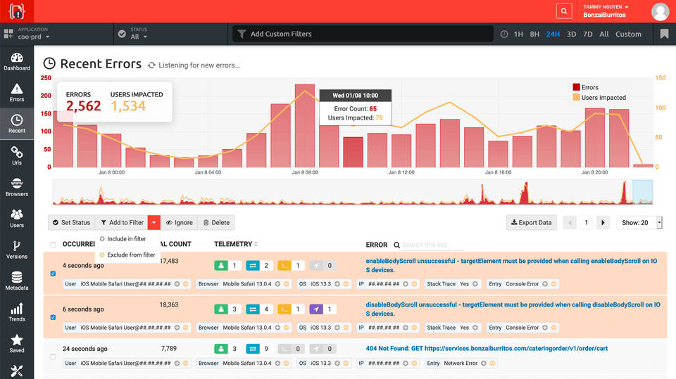 TrackJS screenshot 3