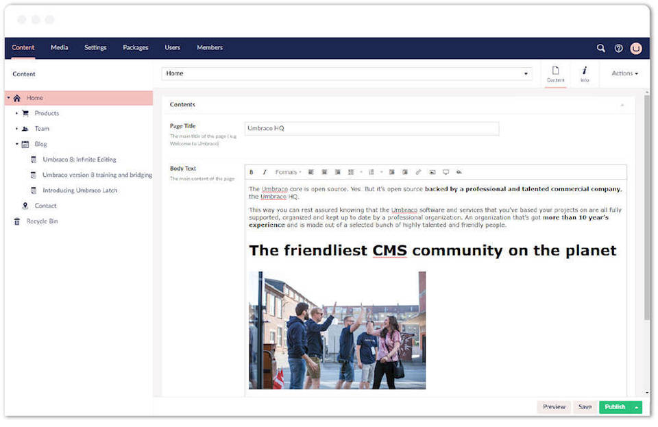 Umbraco CMS screenshot 2