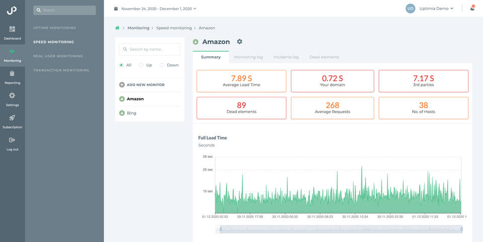 Uptimia screenshot 2
