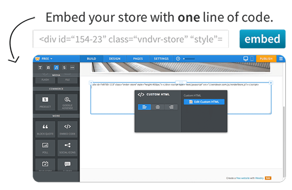 Embed your Store with one line of code