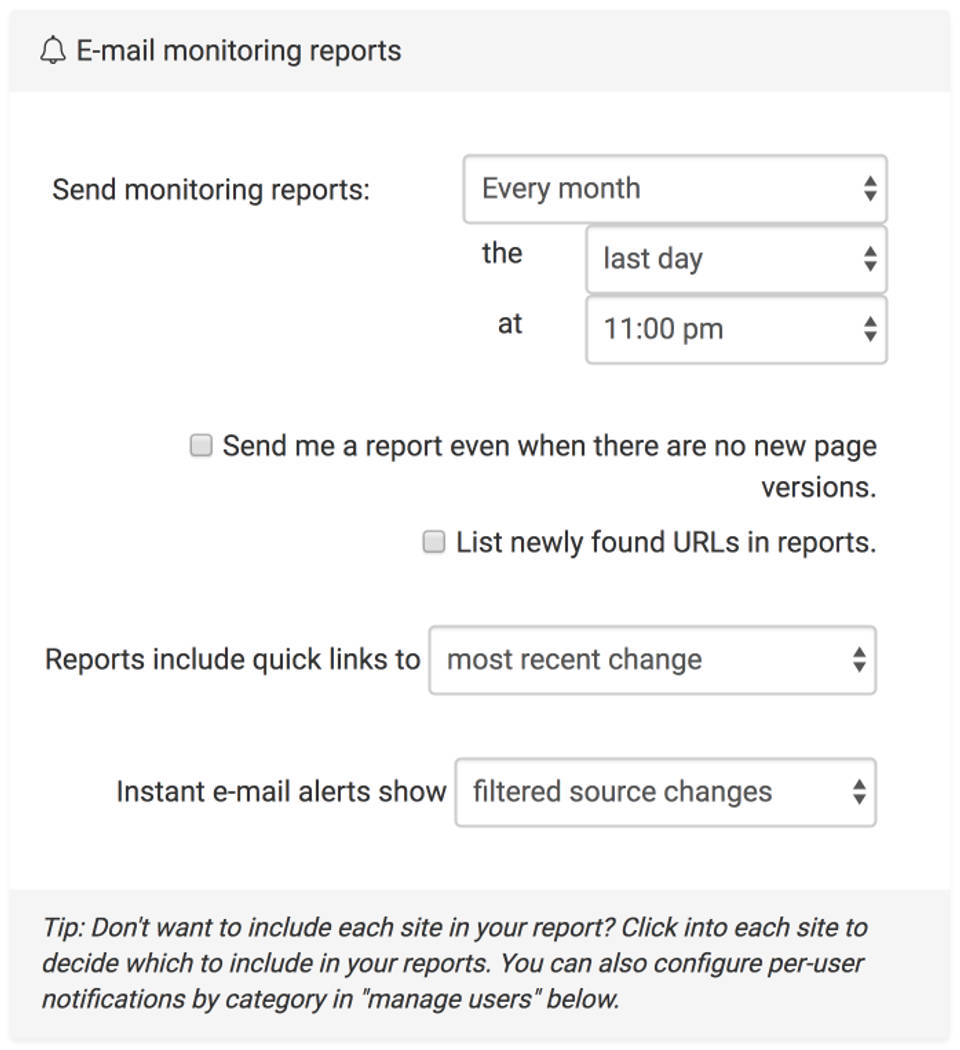 Versionista screenshot 3