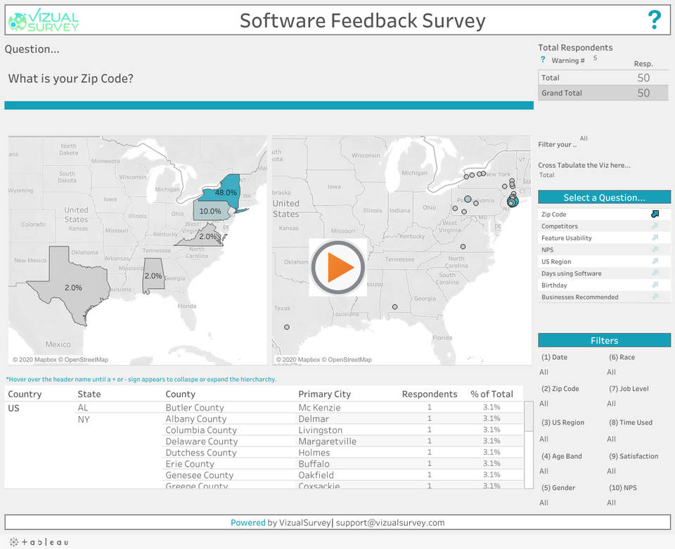 VizualSurvey screenshot 2
