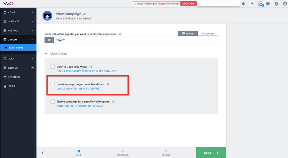 VWO Deploy screenshot 3