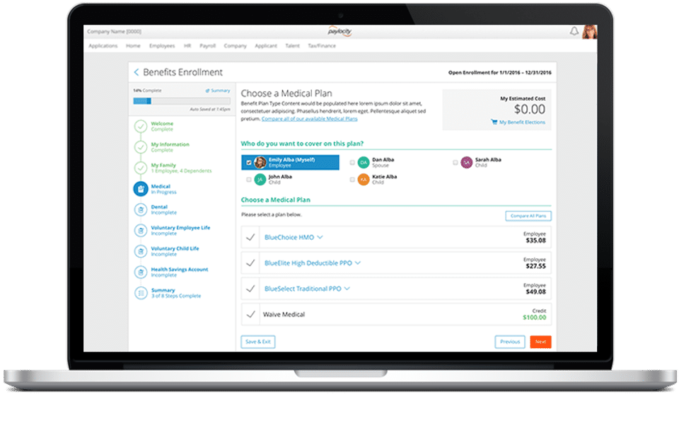 Paylocity Demo - Enrollment doesn't have to be complex
