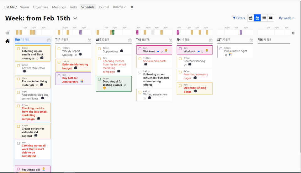 Week Plan screenshot 2