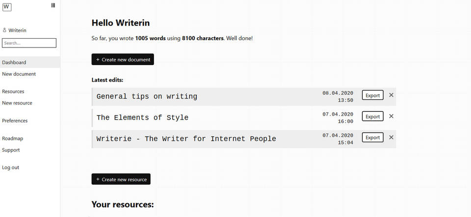 Writerie screenshot 1