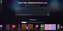 AI Podcast Studio Homepage – Turn Ideas Into Podcasts Instantly