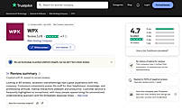 WPX Trustpilot score