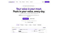 VoiceMOAT: AI writing tool for Twitter and LinkedIn, homepage.
