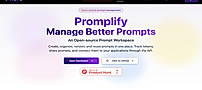 Promplify homepage and prompt management workspace
