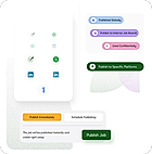 Post a job to LinkedIn, internal boards, and multiple external platforms in a single click. Choose to publish globally, keep listings internal and confidential, or target specific platforms — then go live immediately or schedule it for later.
