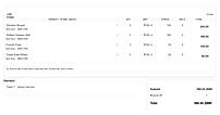 Sales invoice: items billed, total in ZMW (demo restaurant)
