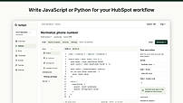 Write JavaScript or Python for your HubSpot workflow