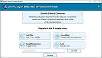 Run the Zimbra Mail Converter Tool on your PC. Click Continue.