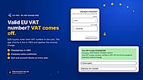 Free plan: 100 VAT checks a month, prices with and without VAT, B2B/B2C picker