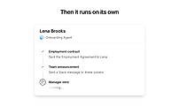 An onboarding run in progress, step by step