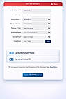Digital Visitor Registration Form: Secure visitor entry form with OTP verification, photo capture, ID proof upload, meeting details, and consent confirmation for seamless check-in processing.