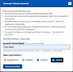 Account Alias field with Dropbox selected