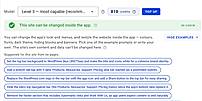 Prompts generated from the client's own website