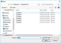 Search for the PDF file by pressing the browse button and hitting the Open button.