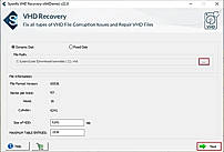 Add a corrupt VHD file and preview file information.