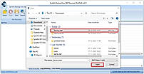 Step 2: Select the BKF File that you want to repair and click on the Open Button.