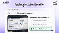 Learners make decisions in branching scenarios, see the consequences and get scored, choosing from nine scenario formats.