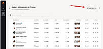 Influencer contacts export