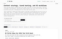 TINS HUB blog page featuring content strategy, trend hunting, and AI workflow articles for creators and marketers.