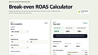 Calculate the break-even ROAS and maximum customer acquisition cost for an ecommerce order.