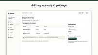 Add any npm or pip package