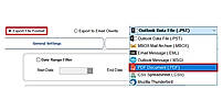 Select PDF as the destination format from the available Export File Format options.