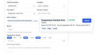 OEM-number lookup with parts interchange - match and cross-sell fast