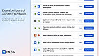 Extensive library of workflow templates