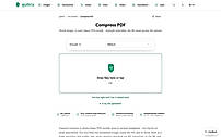 PDF compression with selectable strength - trust badges visible