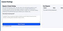 Custom Trainings: describe a scenario in plain English (your policies, your systems, your team) and get back a complete training with lessons, recommendations and a quiz, private to your company.