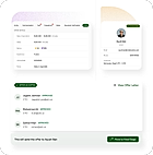 Offer details, salary negotiation notes, and multi-approver sign-off all live in one place — with a clear audit trail of who approved what. Once accepted, move the candidate straight to onboarded status and view their full profile, contact details, and timezone, all without leaving Mercury Recruit.