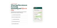 WhatsApp Recruitment: Screening and Scheduling in Chat