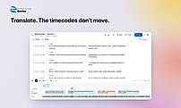 A completed transcript translated into another language while preserving speaker labels and subtitle timings.
