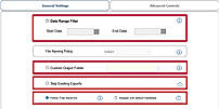 Configure the required filters like date range, output location, attachment handling, and other available export preferences.