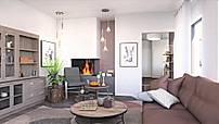 Living room with fireplace