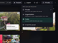 Present live or share publicly