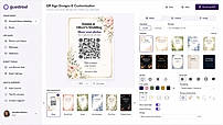 Design QR signs to match your event style for print or digital sharing.