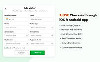 Self-service kiosk visitor check-in form on tablet for iOS and Android
