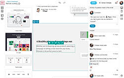 Blocks Edit screenshot of the visual editor with the team comments in the activity panel